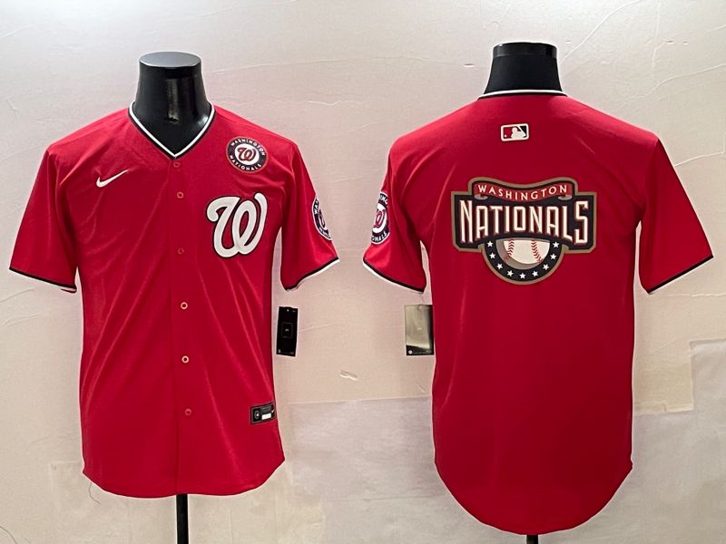 Men Washington Nationals Blank Red Game Nike 2025 MLB Jersey style 5->washington nationals->MLB Jersey